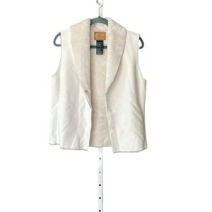 Lauren Ralph Lauren faux suede vest with side pockets…SzM…Fleece interior, cream